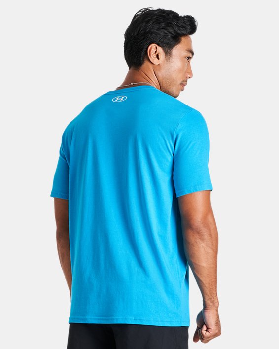 Men's UA Graphic Cotton T-Shirt in Blue image number 1